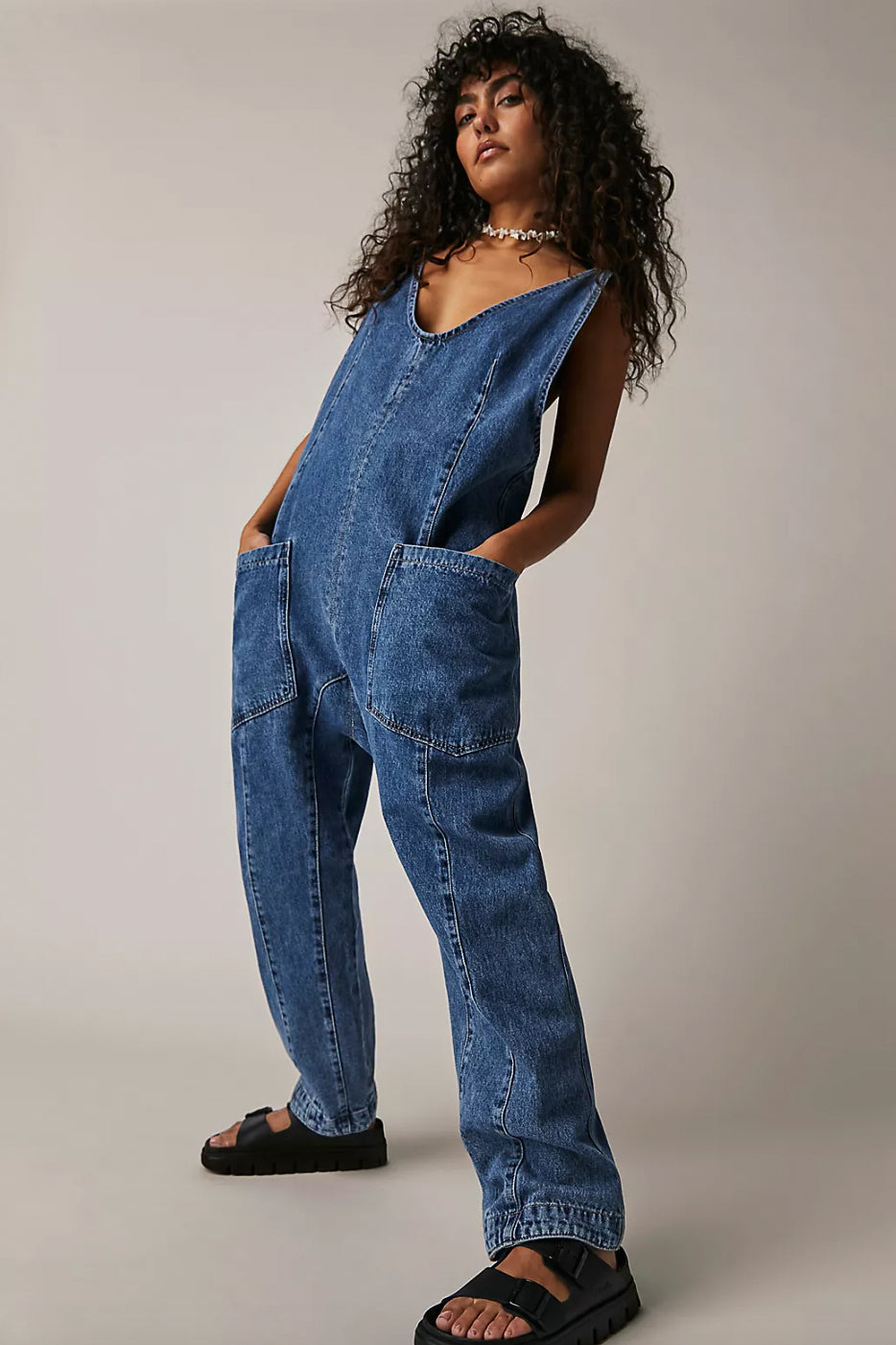 High Roller Jumpsuit - Sapphire Blue Dresses Free People