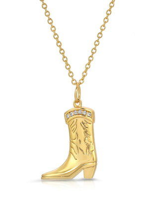 Giddy Up Boot Necklace 14k Gold Jewelry Jurate