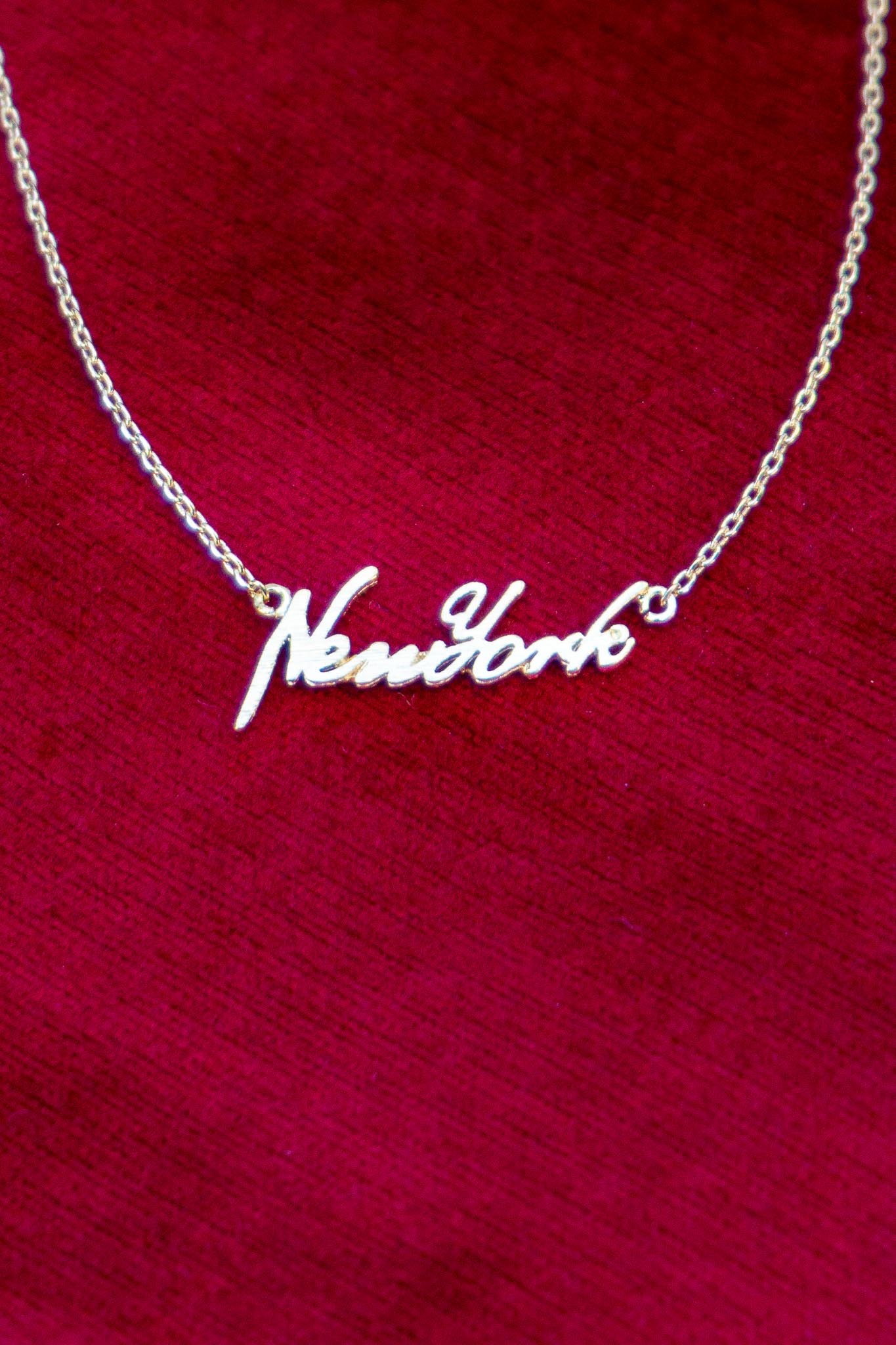 New York Script Necklace Jewelry Fame