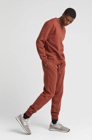Rec Flc Tapered Sweatpant - Red Mahogany Bottoms Richer Poorer