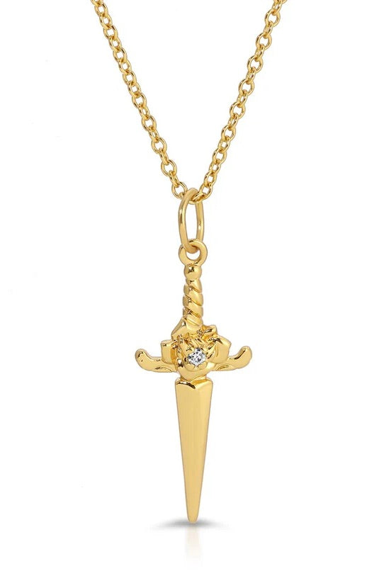 Resilient Necklace Dagger Rose - 14k Gold Jewelry Jurate