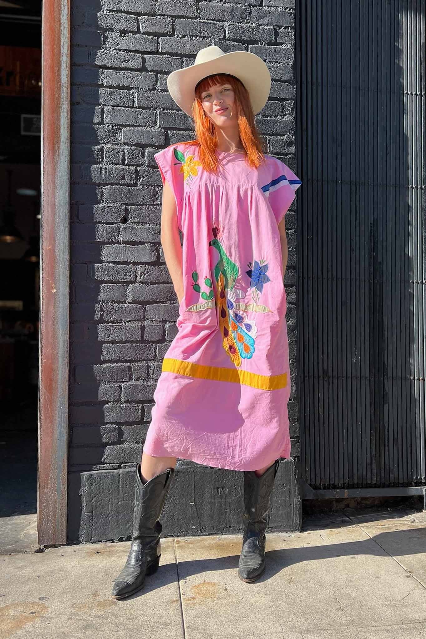 Pink Peacock Smock Dresses The Canyon Vintage