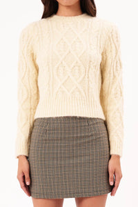 Cable Knit Sweater - Cream Sweaters Rolla's