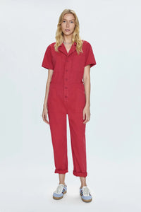 Grover Short Sleeve Field Jumpsuit - Rouge Dresses PISTOLA