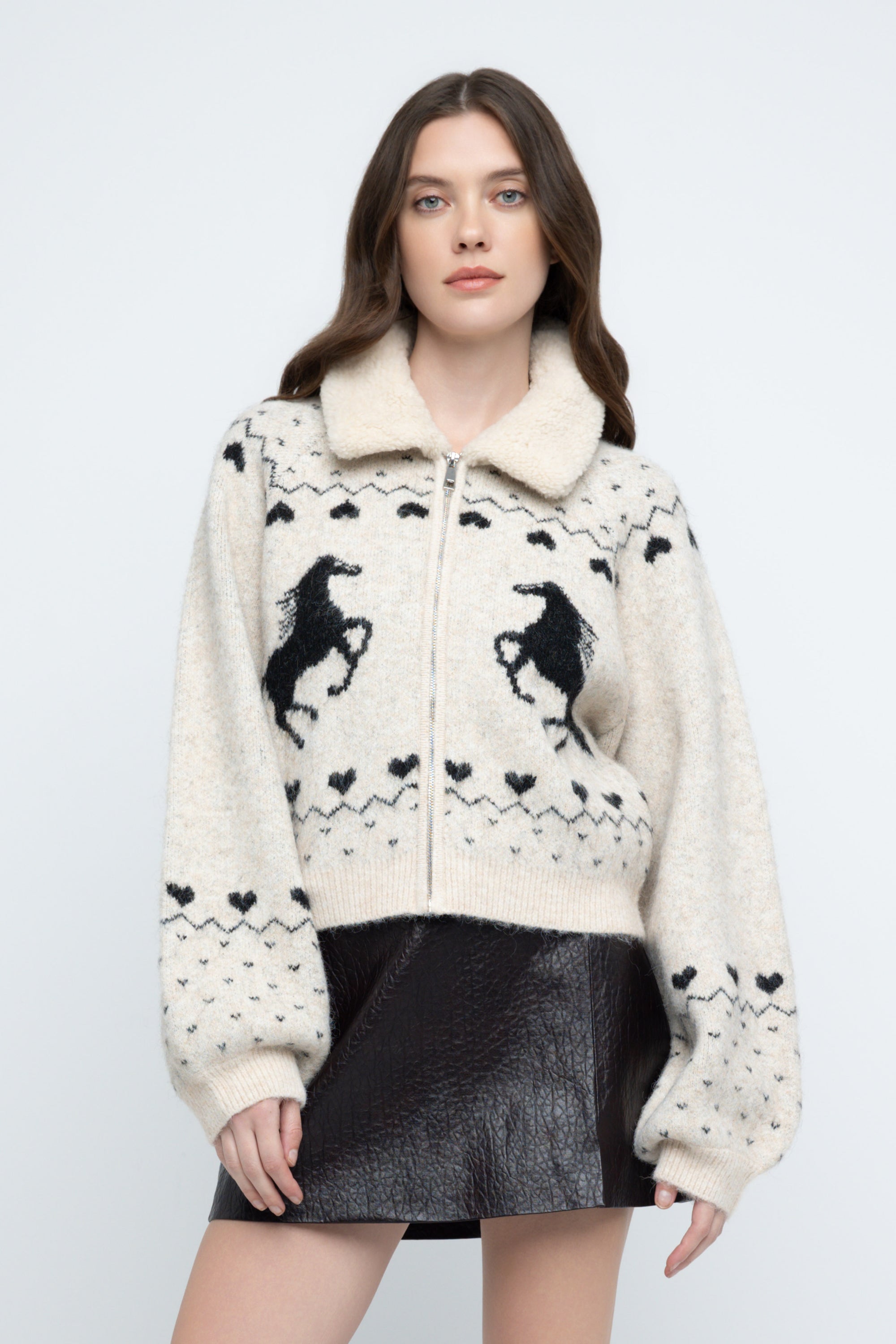 Flying Solo Zip Front Sweater