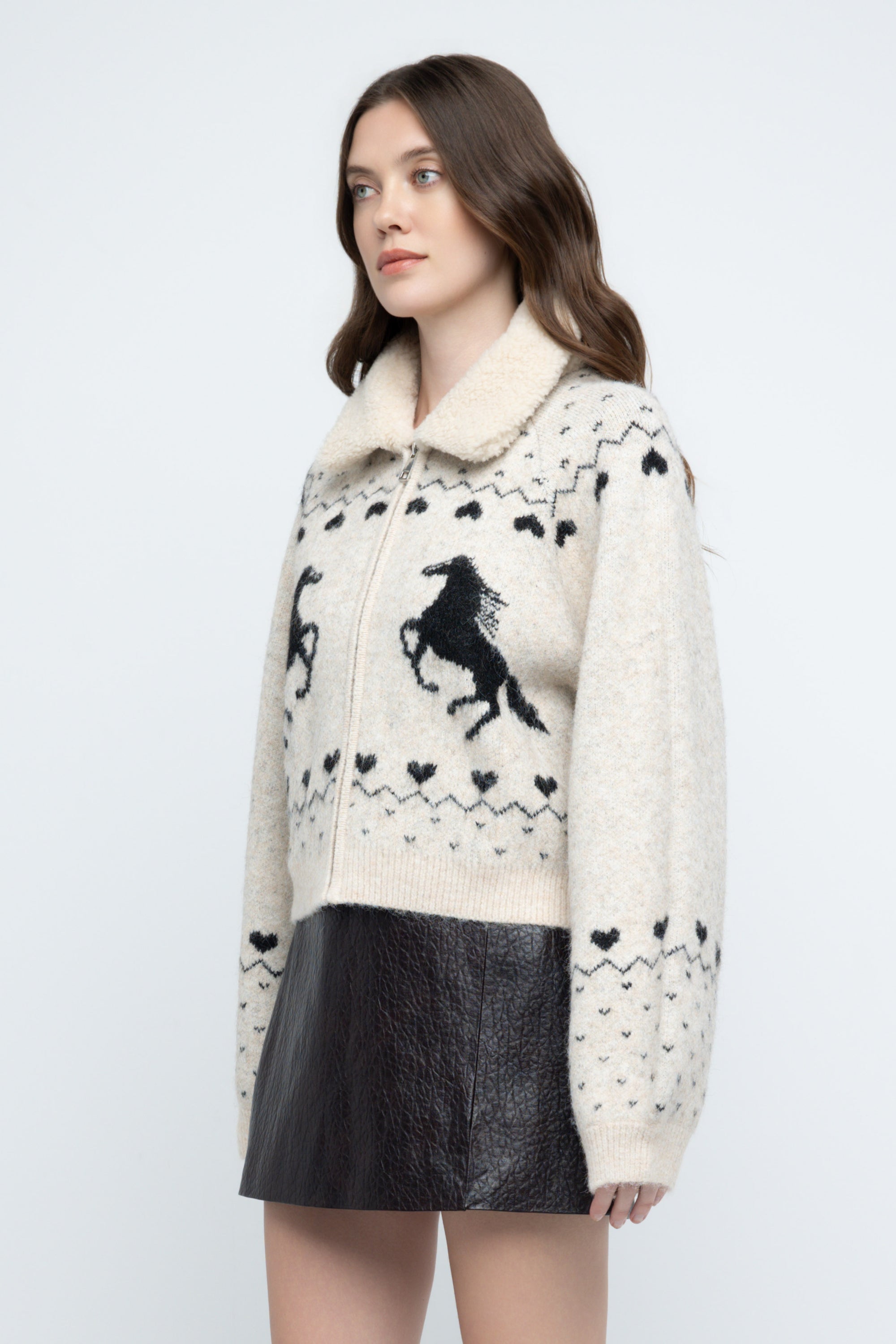 Flying Solo Zip Front Sweater