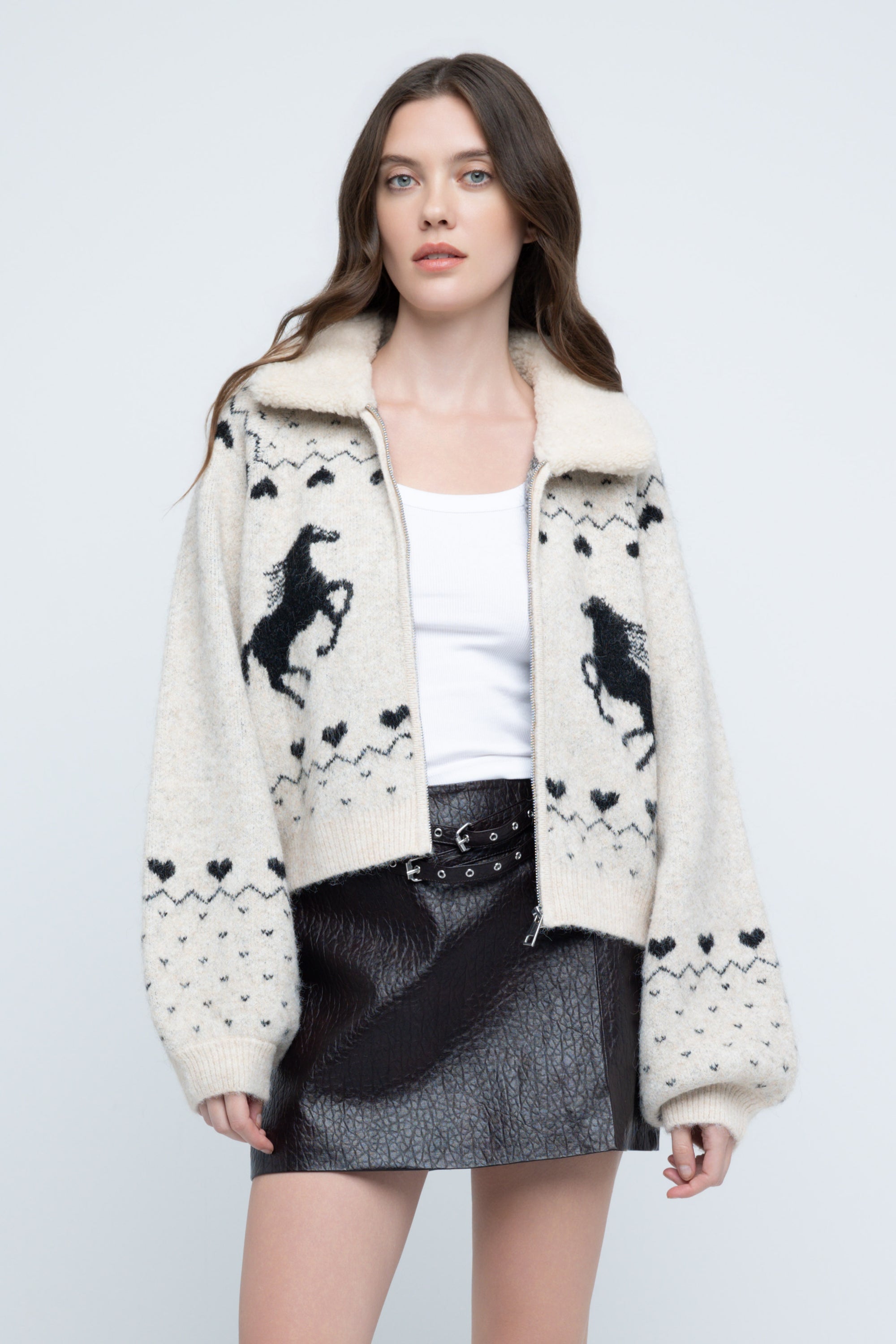 Flying Solo Zip Front Sweater