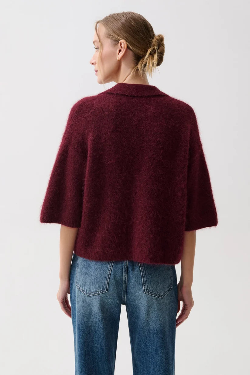 Nadya Alpaca Blend Boxy Polo Sweater