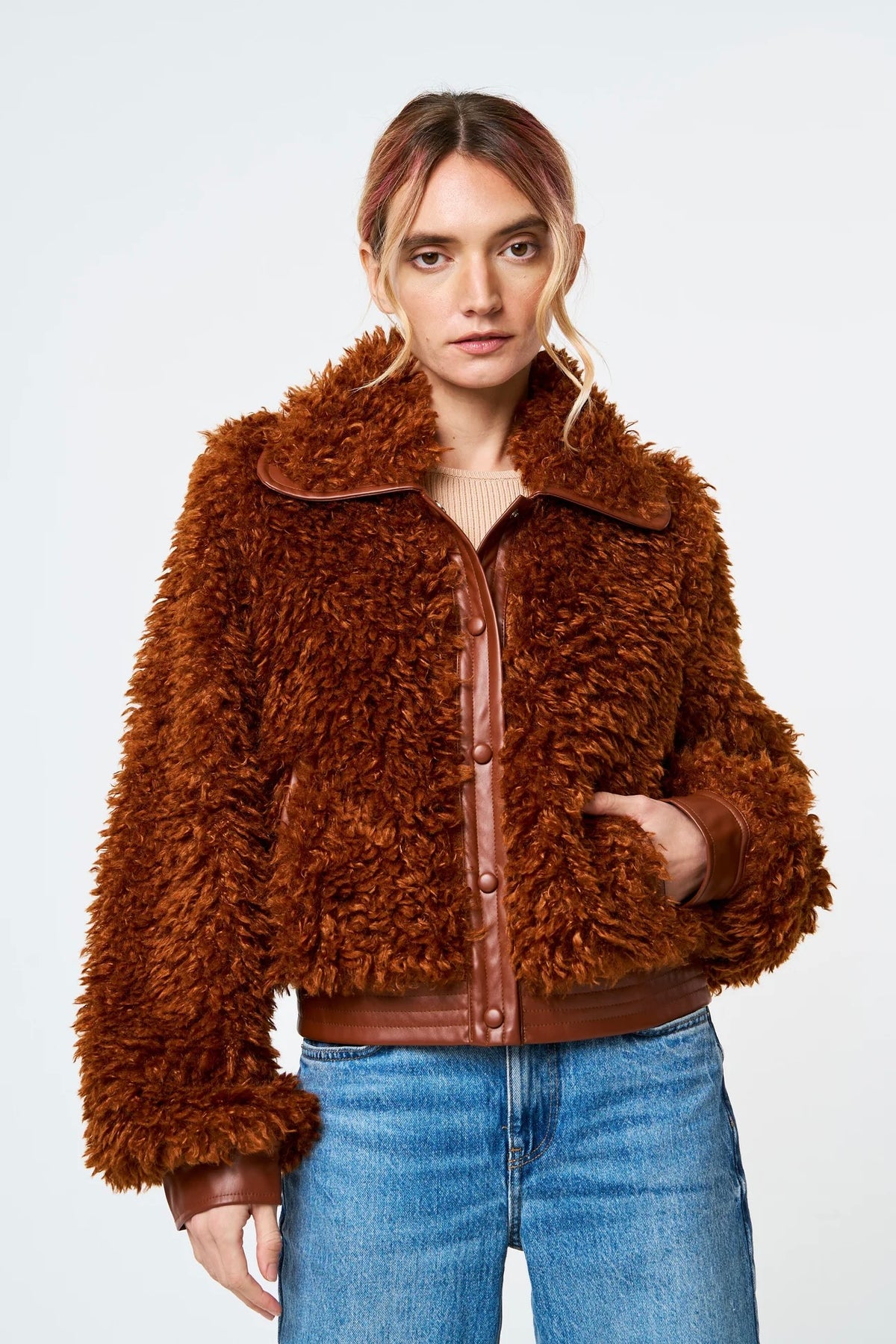 Faux Fur Bomber Jacket Outerwear Ciebon