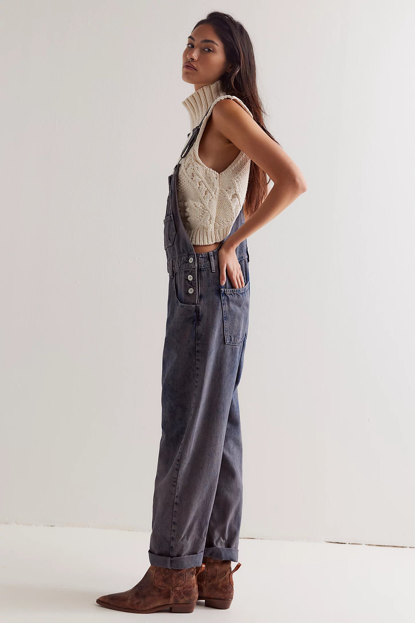 Ziggy Denim Overall - City Fog Dresses Free People