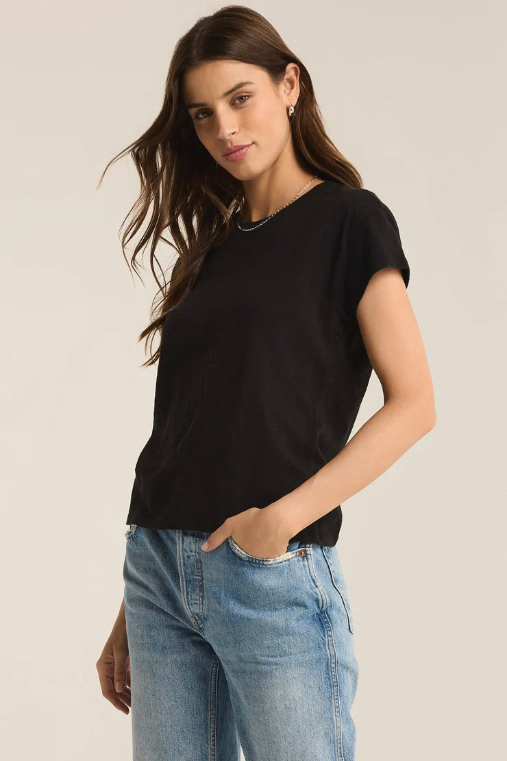 Modern Slub Tee - Black Tops Z Supply