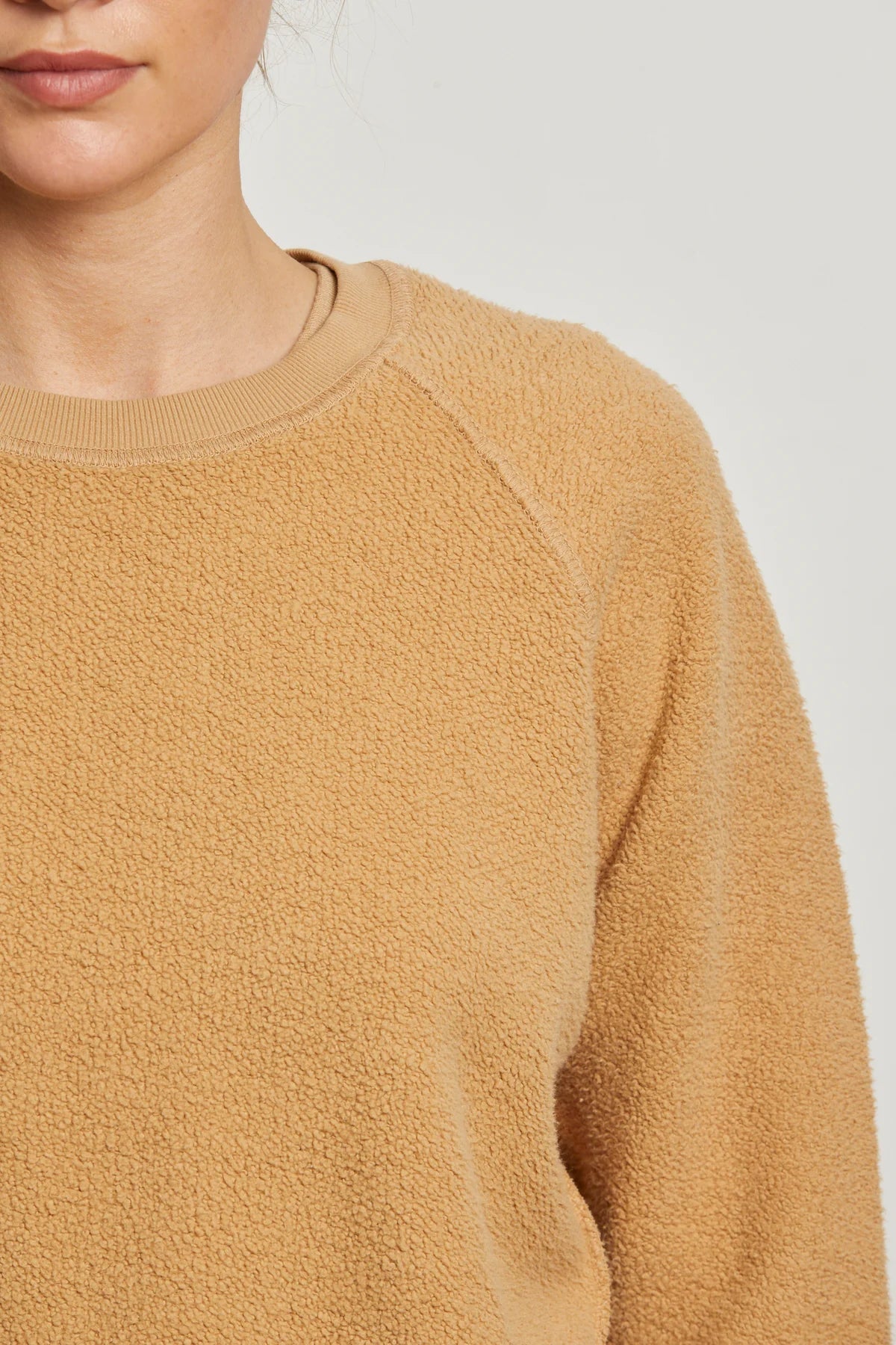 Ziggy Reverse Fleece Shrunken Crew Tops Perfect White Tee