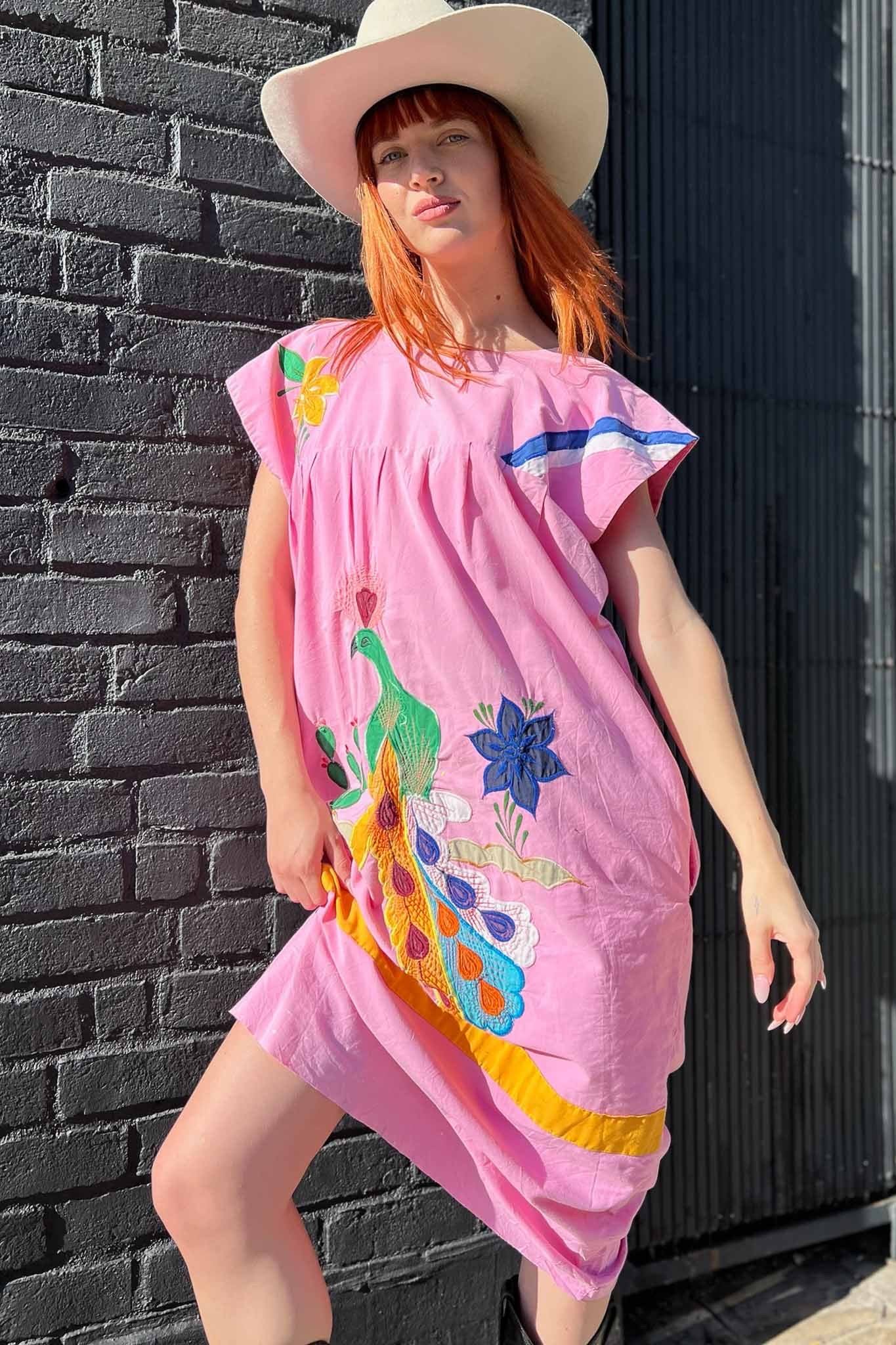 Pink Peacock Smock Dresses The Canyon Vintage