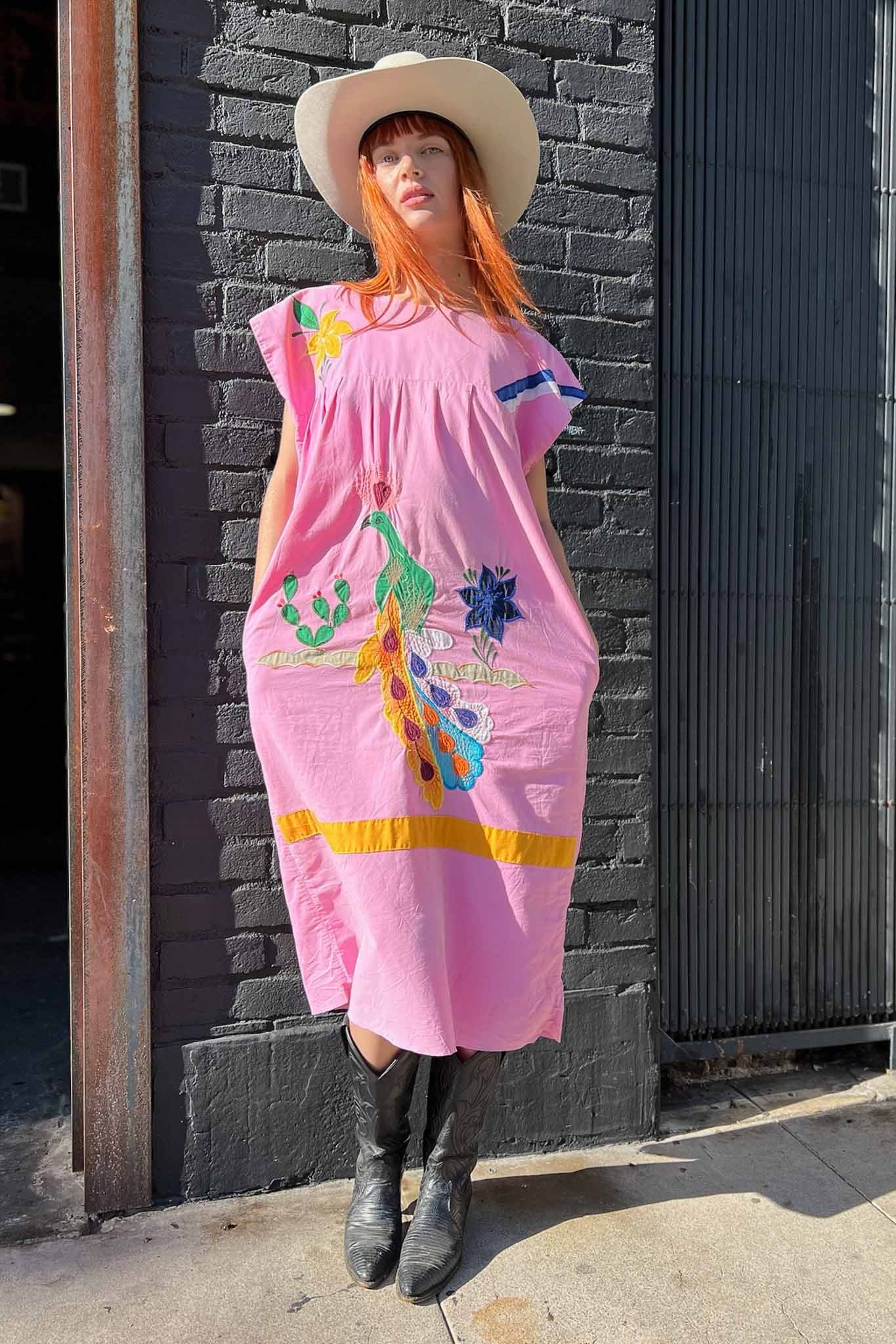 Pink Peacock Smock Dresses The Canyon Vintage