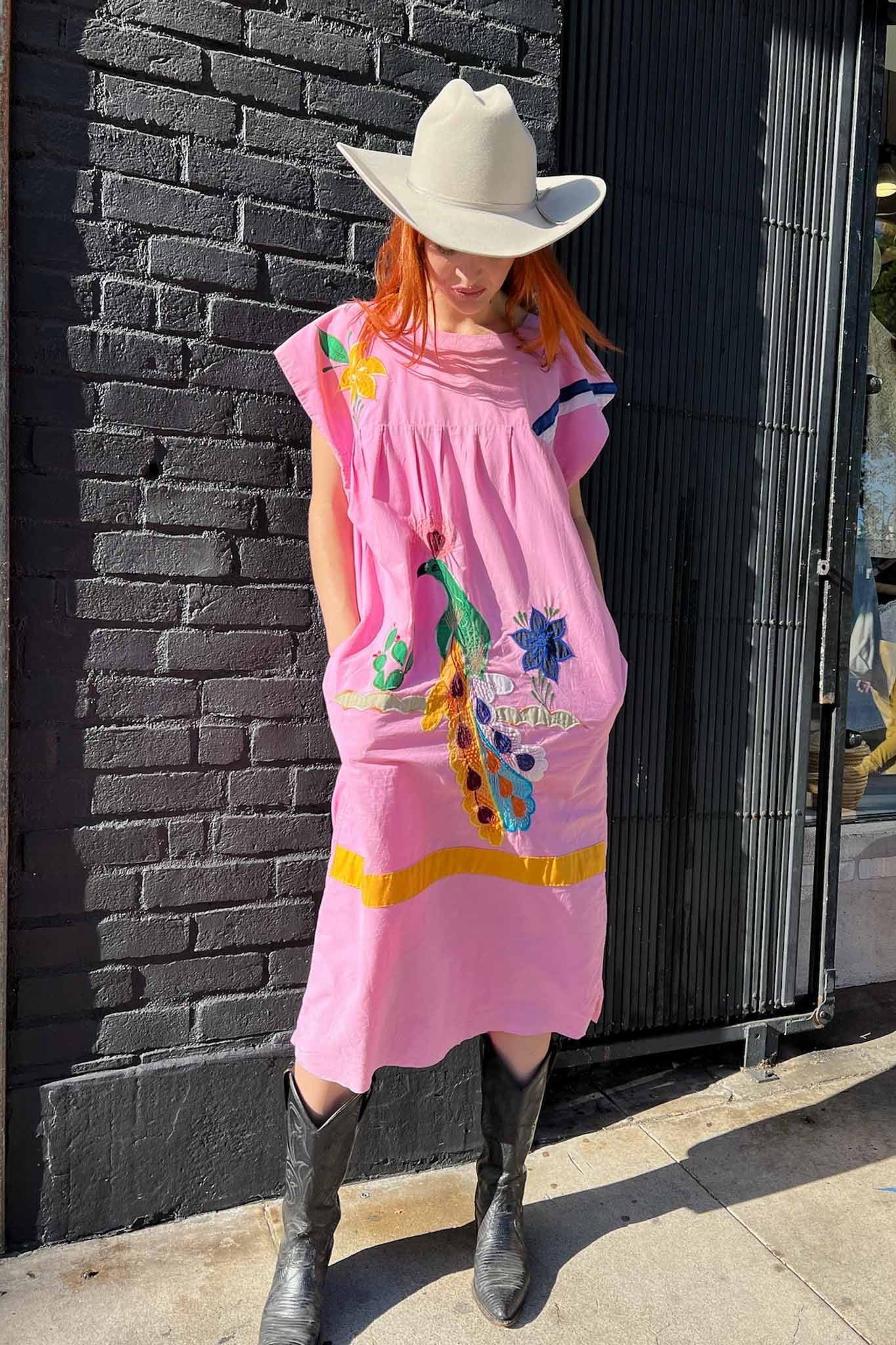 Pink Peacock Smock Dresses The Canyon Vintage