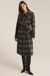 Jackie Plaid Trench Outerwear Z Supply