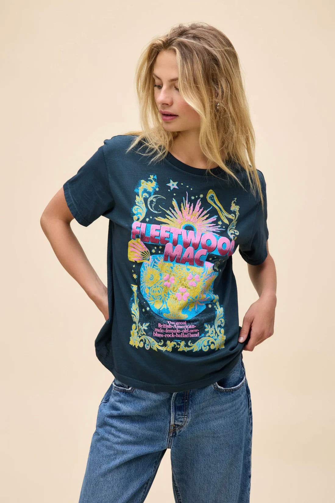 Fleetwood Mac Celestial Bouquet Boyfriend Tee Tops Daydreamer