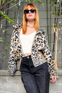 Bruna Fuzzy Animal Print Cardigan Sweaters Ciebon