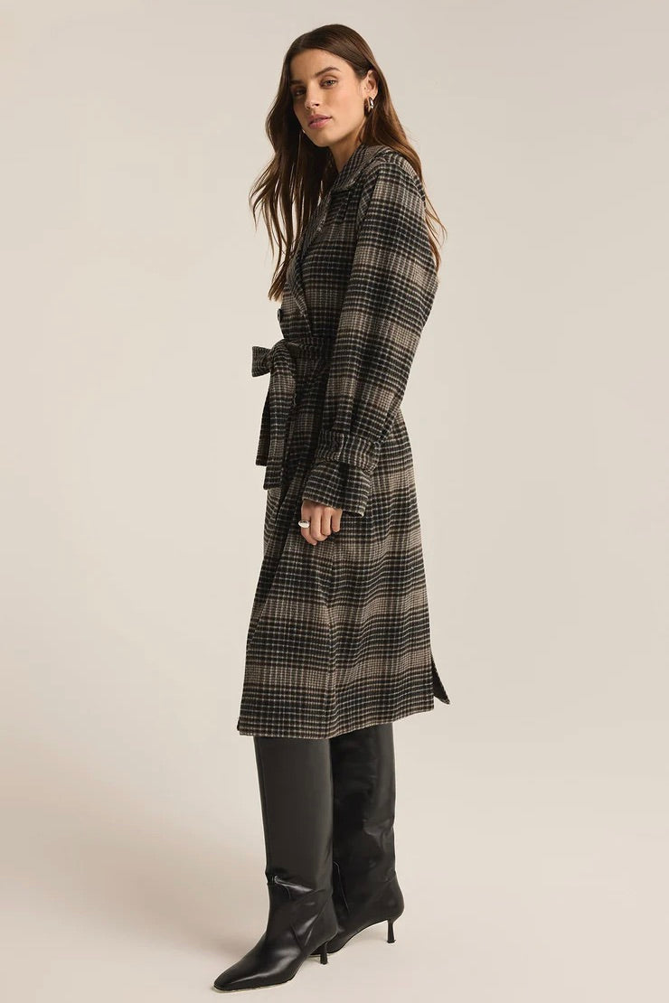 Jackie Plaid Trench Outerwear Z Supply