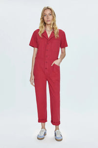 Grover Short Sleeve Field Jumpsuit - Rouge Dresses PISTOLA