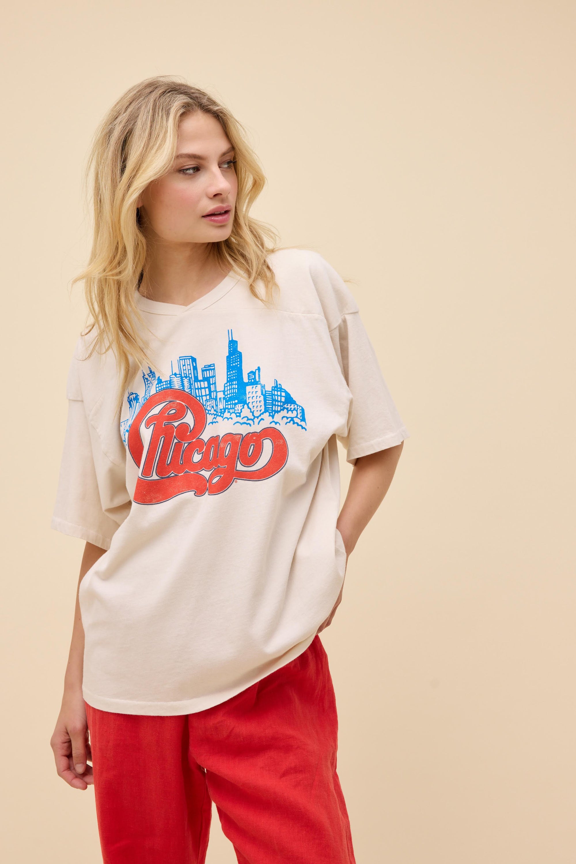 Chicago Skyline Oversized Jersey Tops Daydreamer