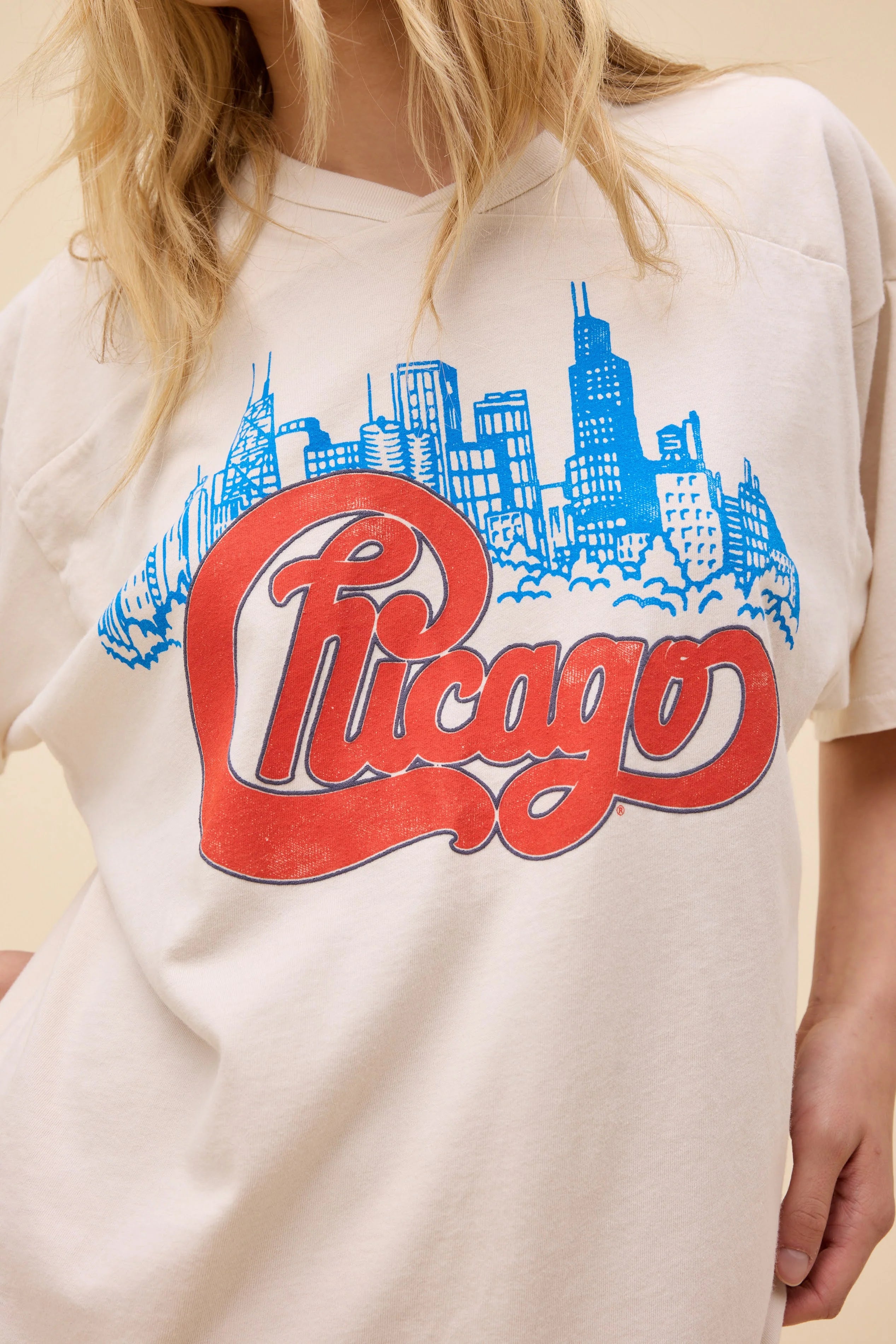 Chicago Skyline Oversized Jersey Tops Daydreamer