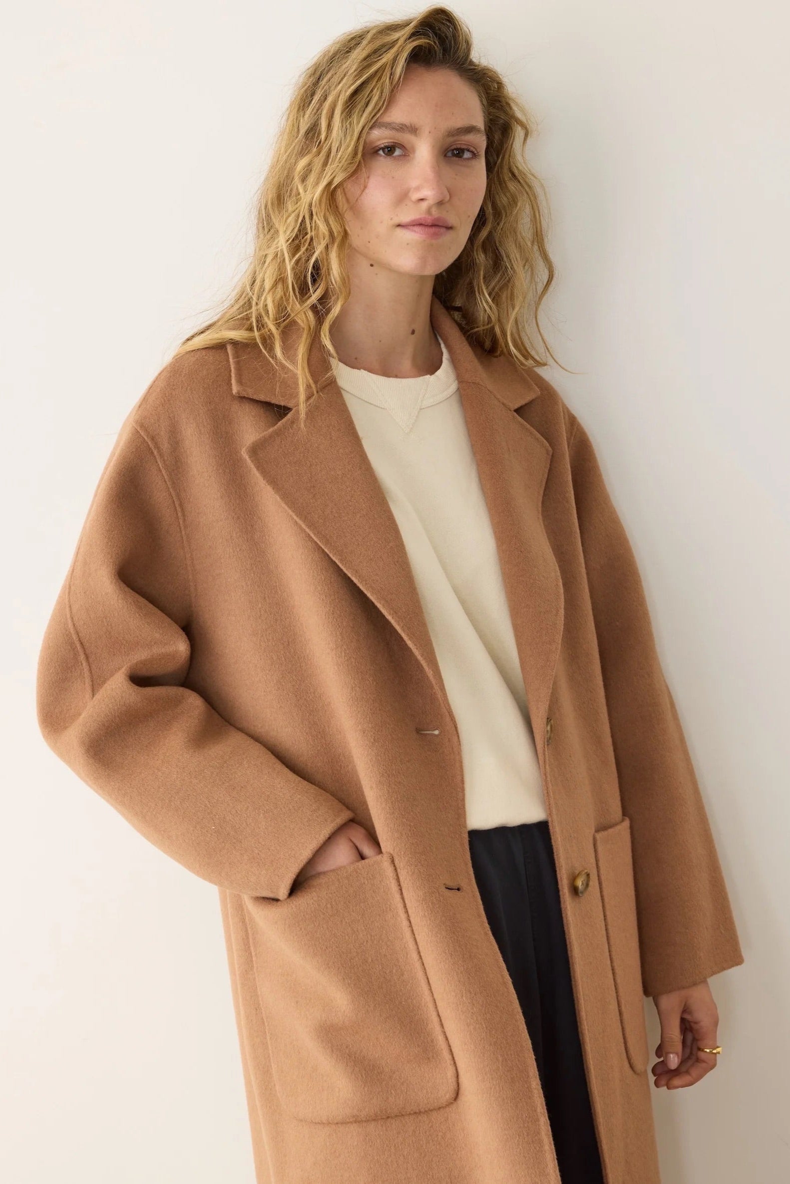 Colette Longline Coat - Camel Outerwear Marine Layer