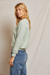 Ziggy Reverse Fleece Shrunken Crew Tops Perfect White Tee