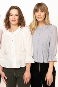 Emma Blouse - Pinstripe Tops Cameo