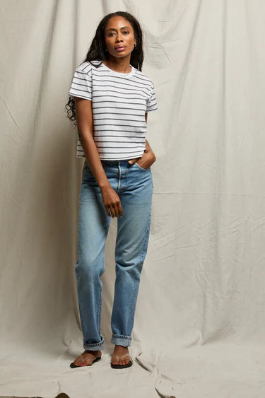 Everett Jersey Stripe Boxy Tee