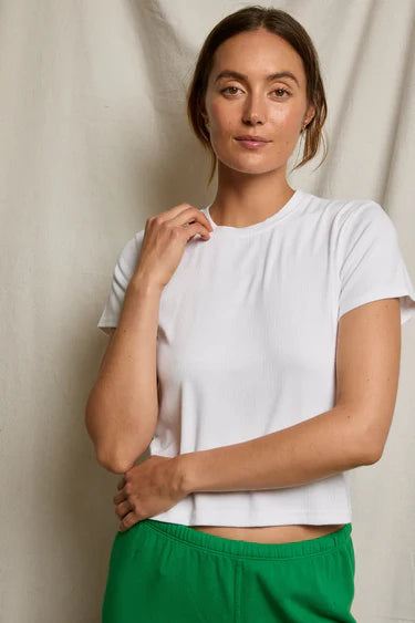 Fitz Rib Boxy Tee Tops Perfect White Tee