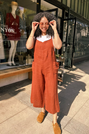 Linen Overalls with Pockets - The Canyon