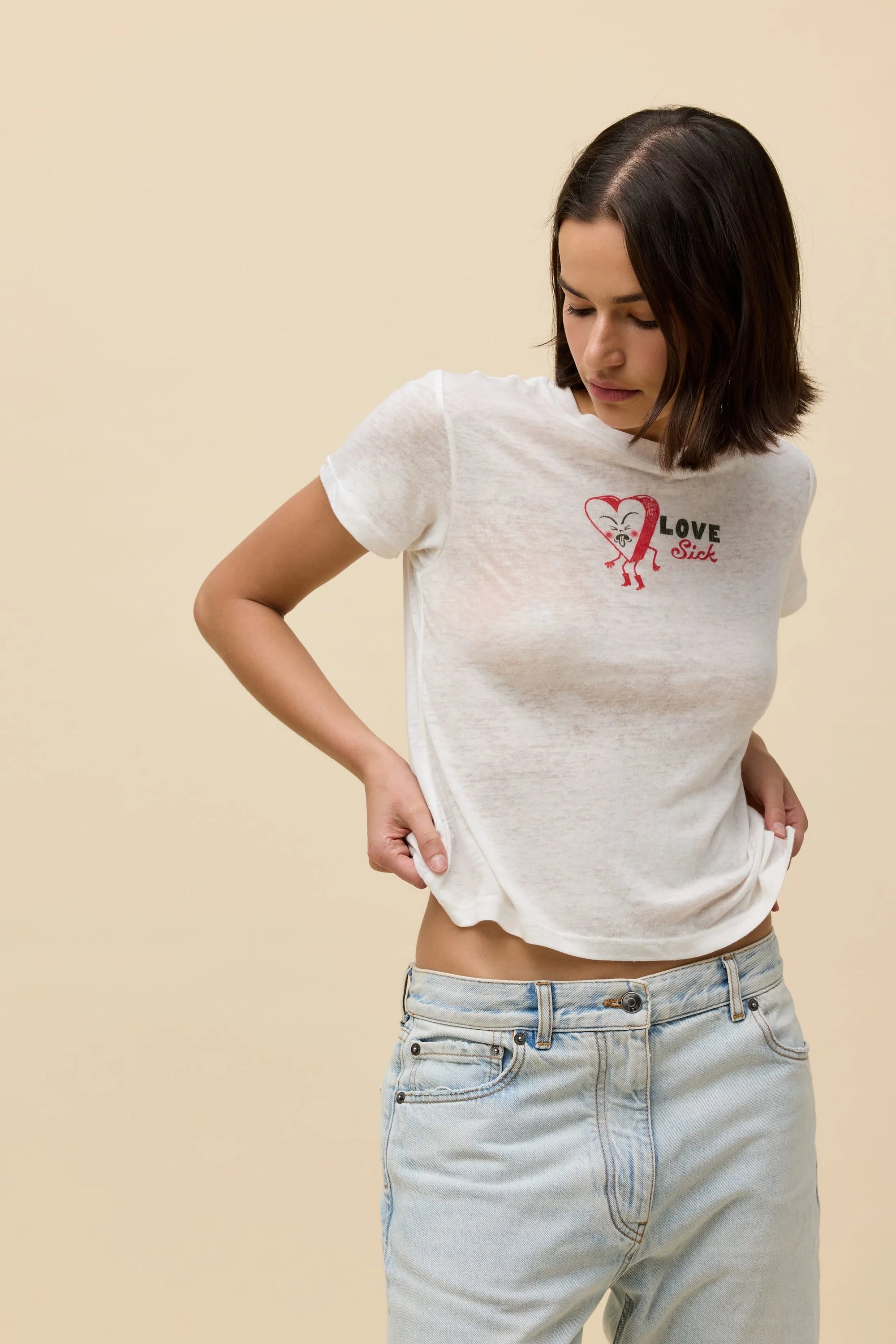 Love Sick Heart Burnout Vintage Tee