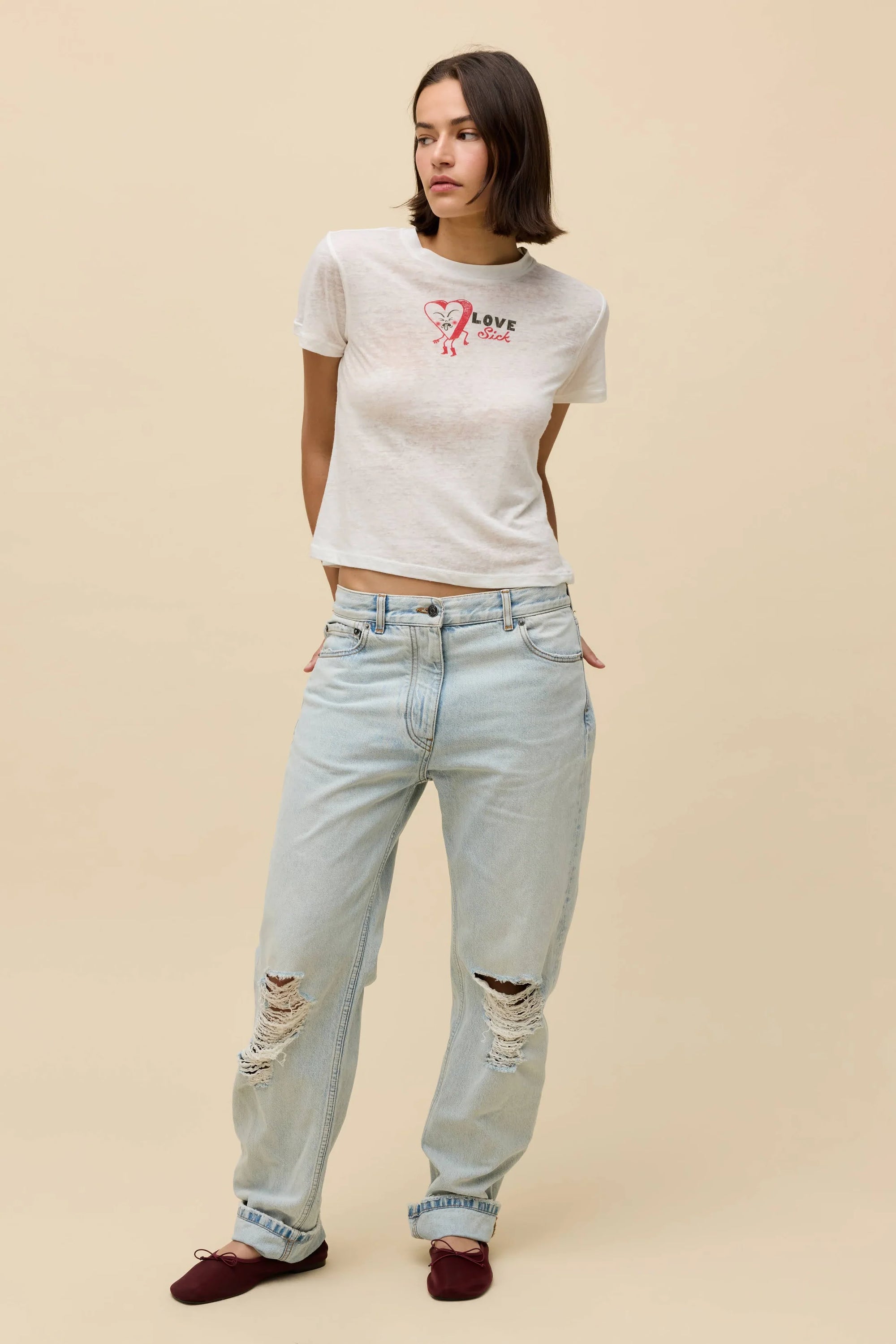 Love Sick Heart Burnout Vintage Tee