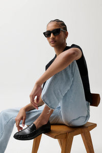 Lexi Mid Rise Bowed Straight - Dolce Vita Vintage Bottoms Pistola