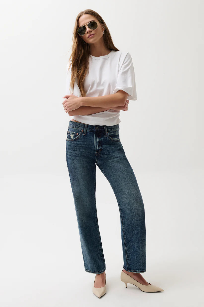 Lexi Mid Rise Bowed Straight - Artisan