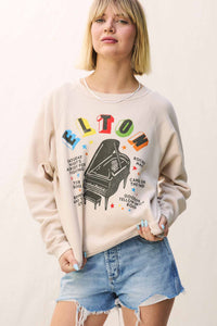 Elton John Rainbow Piano Vintage Raglan Sweatshirt Sweaters Daydreamer