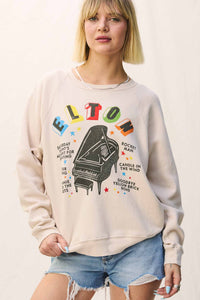Elton John Rainbow Piano Vintage Raglan Sweatshirt Sweaters Daydreamer