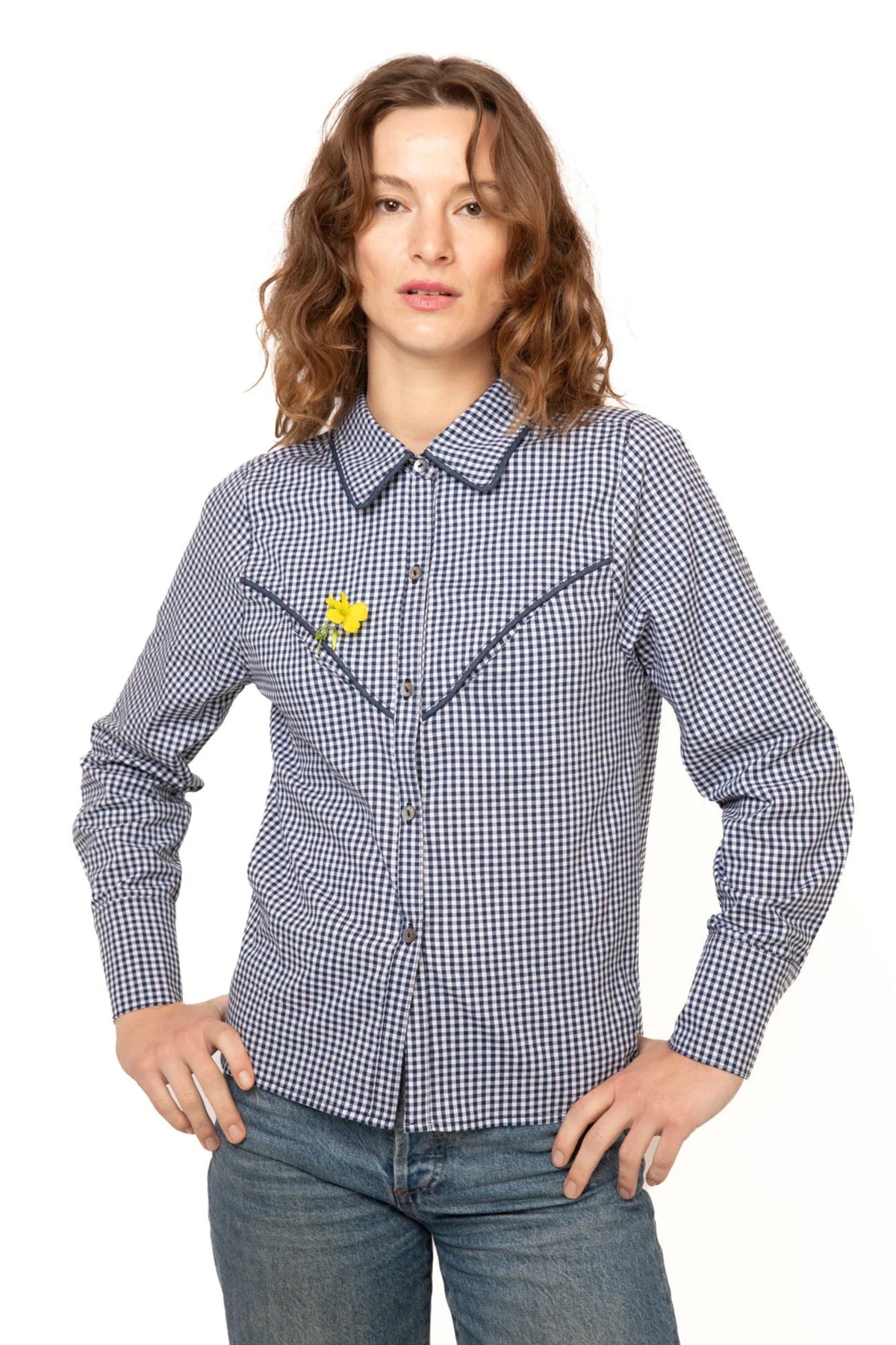 Ranch Blouse - Gingham Tops Cameo