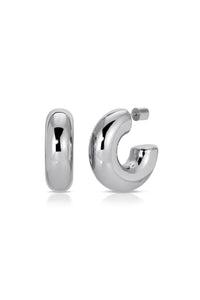 Richie Tube Hoop - Silver Plated Stainless Steel Jewelry Jurate