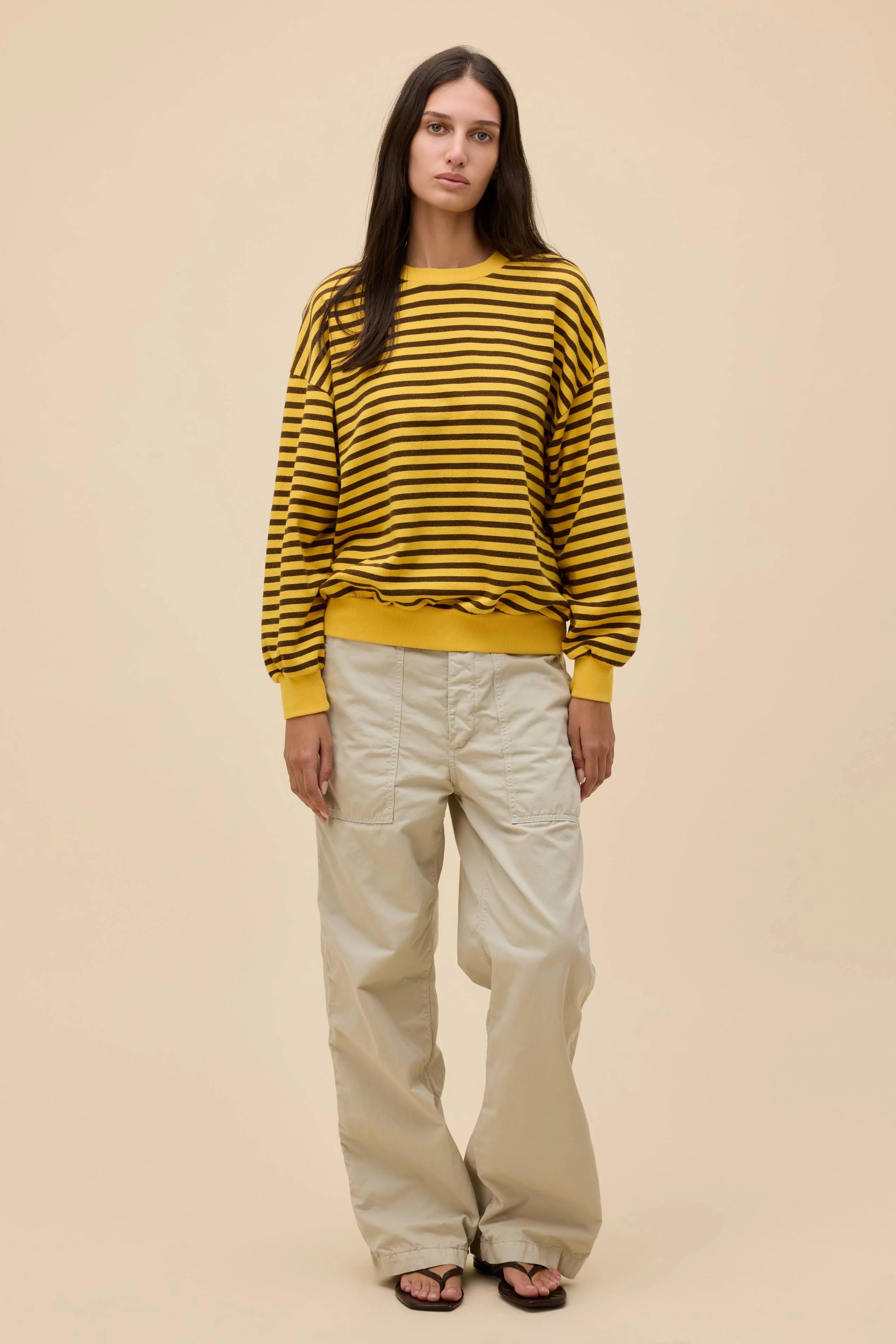 Stripe Terry Oversized Sweatshirt Sweaters Daydreamer