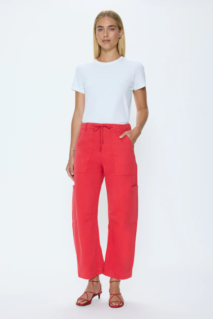 Sabrina Curved Utility Pant - Maraschino