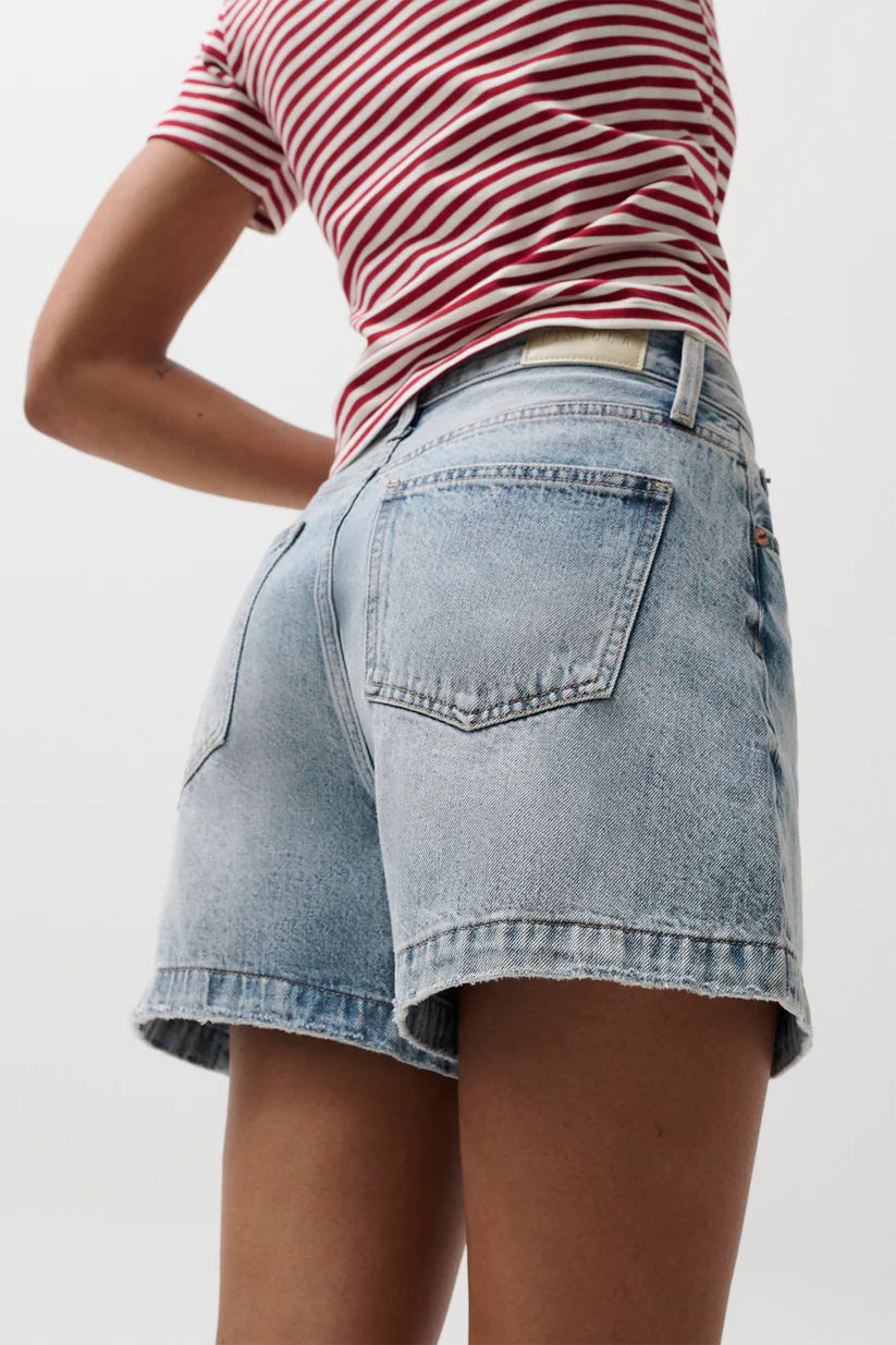 Saige High Rise A-Line Short - French Riviera