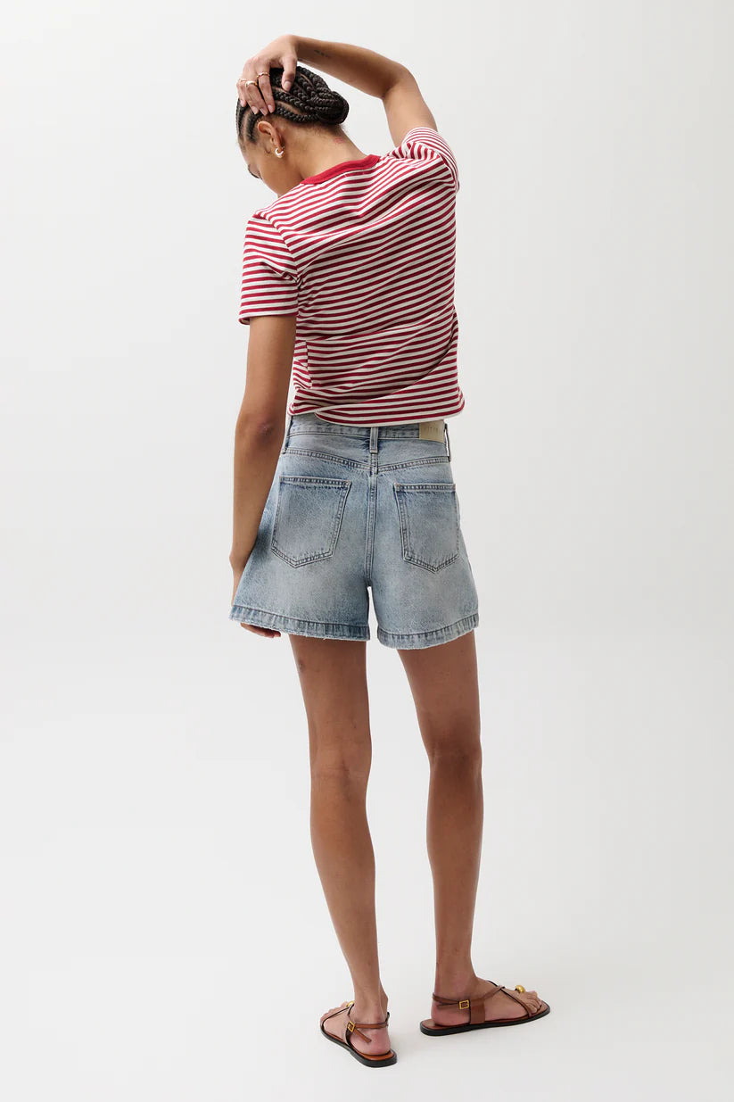 Saige High Rise A-Line Short - French Riviera