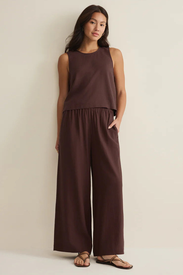 Scout Linen Pant - Chocolate Cherry Bottoms Z Supply