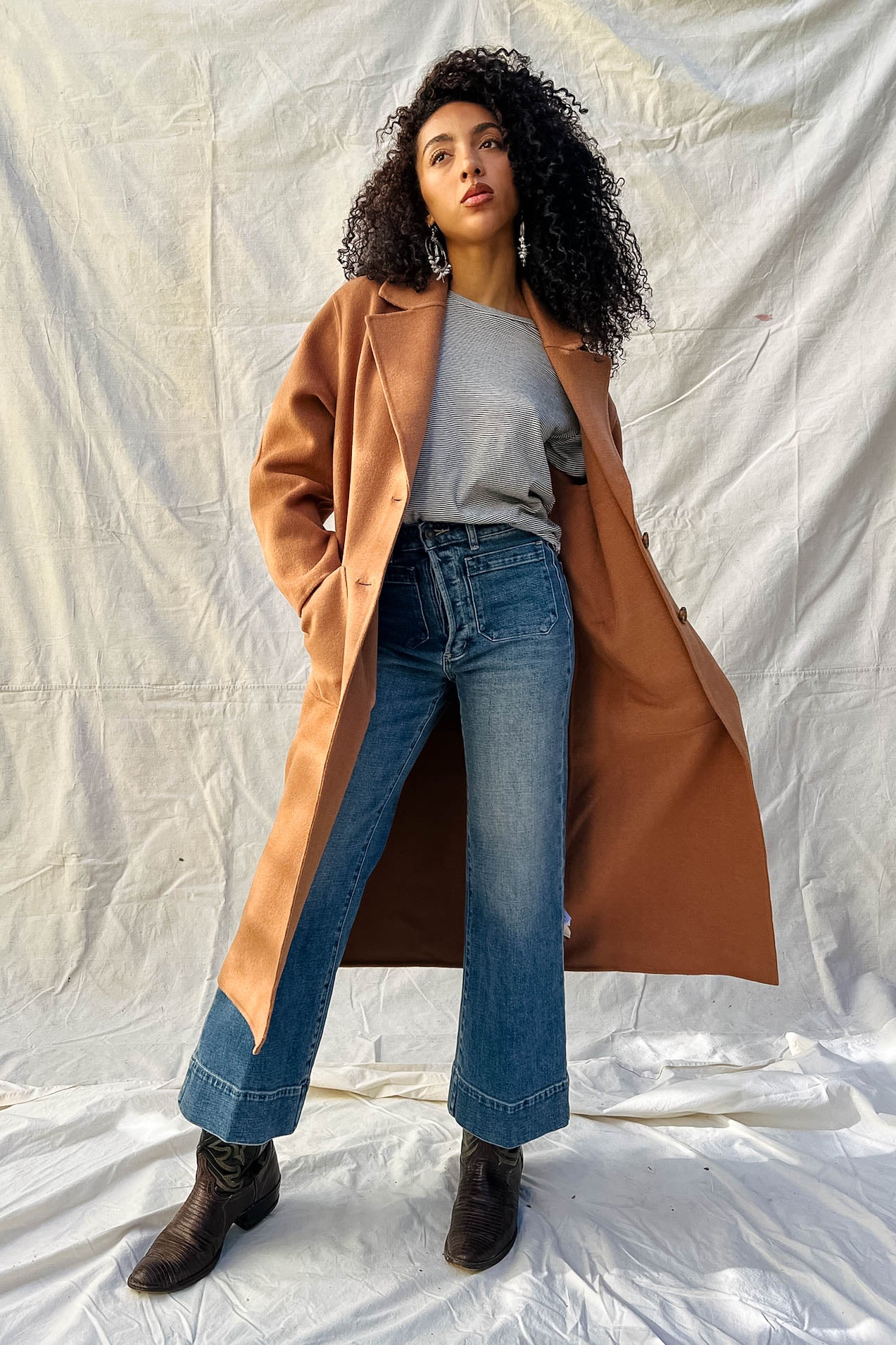 Colette Longline Coat - Camel