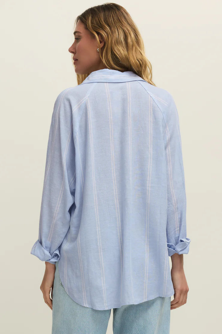 The Perfect Linen Top - Blue Light