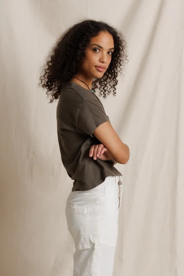Alanis V Neck Tee Tops Perfect White Tee