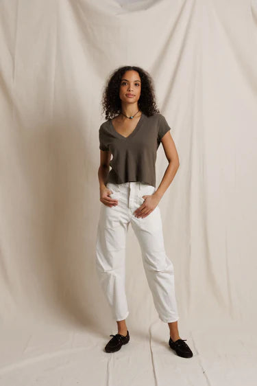 Alanis V Neck Tee Tops Perfect White Tee