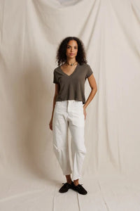 Alanis V Neck Tee Tops Perfect White Tee